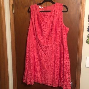 NWOT Coral lace Maurices dress 22